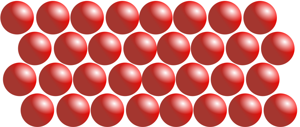 Red Spheres Array PNG — A grid of glossy red spheres arranged in staggered rows against a stark black background.
