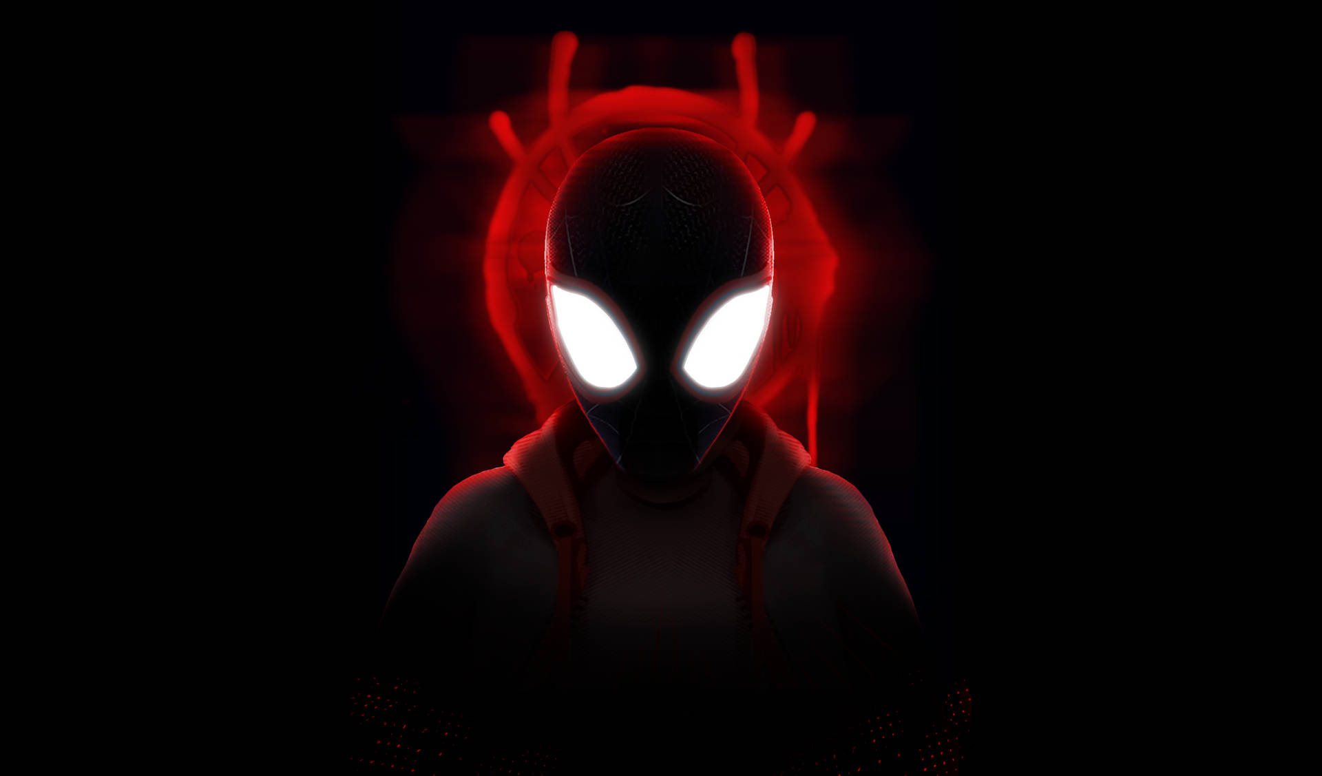 Red Spider Man Into The Spider Verse Poster Wallpaper