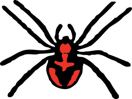 Red Spider Symbolon Black Background PNG