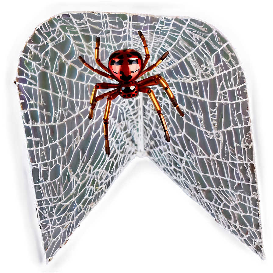 Red Spideron Web Corner PNG