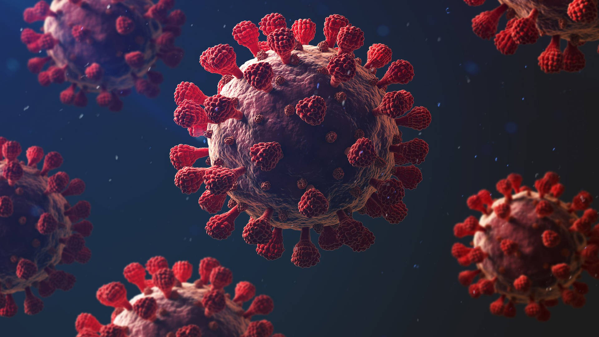 Red-spiked Coronavirus Background