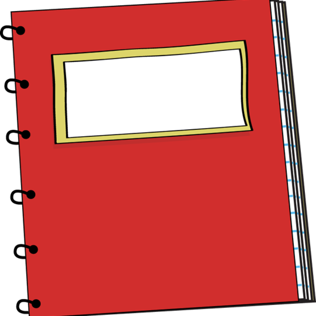 Red Spiral Notebookwith Label PNG