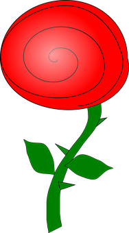 Red Spiral Rose Vector Art PNG