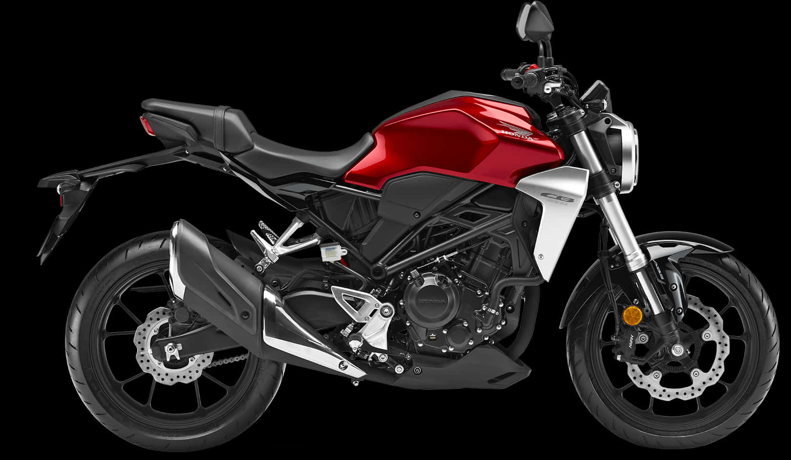 Red Sport Motorcycle Black Background PNG