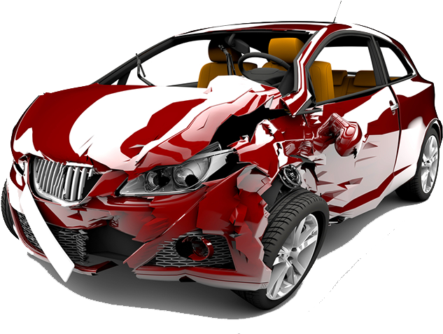 Red Sports Car Accident Damage PNG