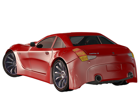 Red Sports Car Black Background PNG