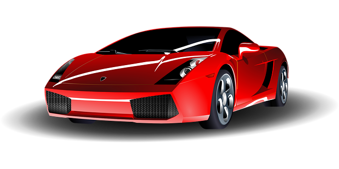 Red Sports Car Black Background PNG