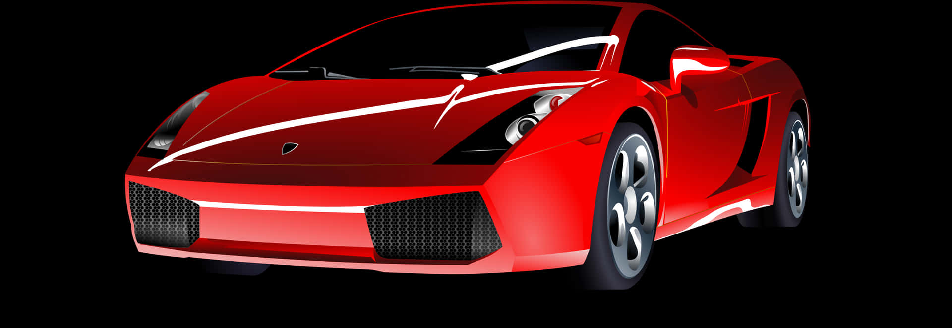 Red Sports Car Black Background PNG
