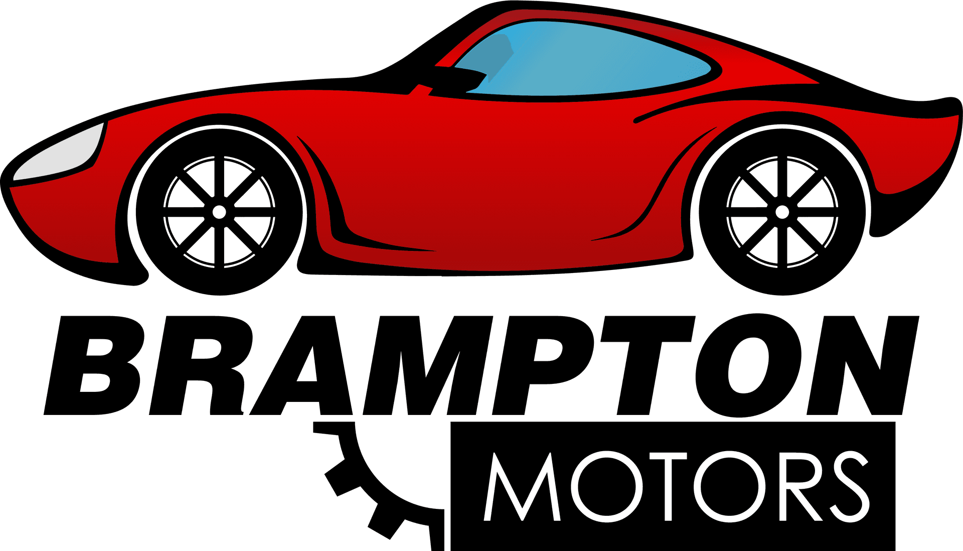Red Sports Car Brampton Motors Logo PNG