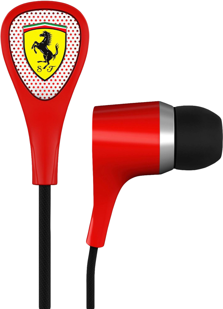 Red Sports Car Brand Earphone PNG