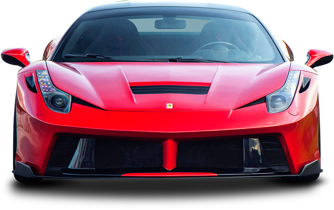 Red Sports Car Front View PNG