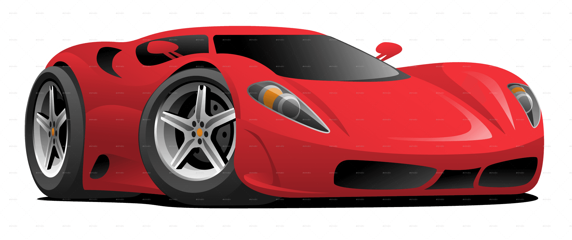 Red Sports Car Illustration PNG