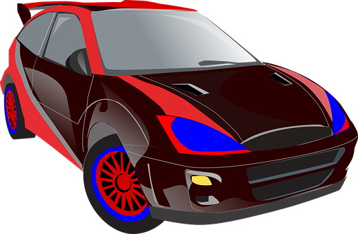 Red Sports Car Illustration PNG