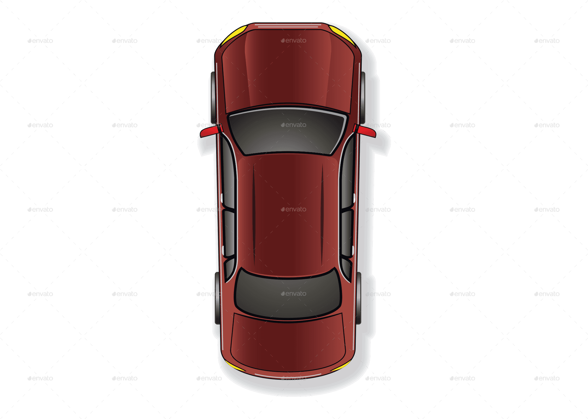 Red Sports Car Top View PNG