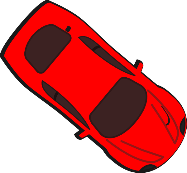 Red Sports Car Top View Illustration PNG