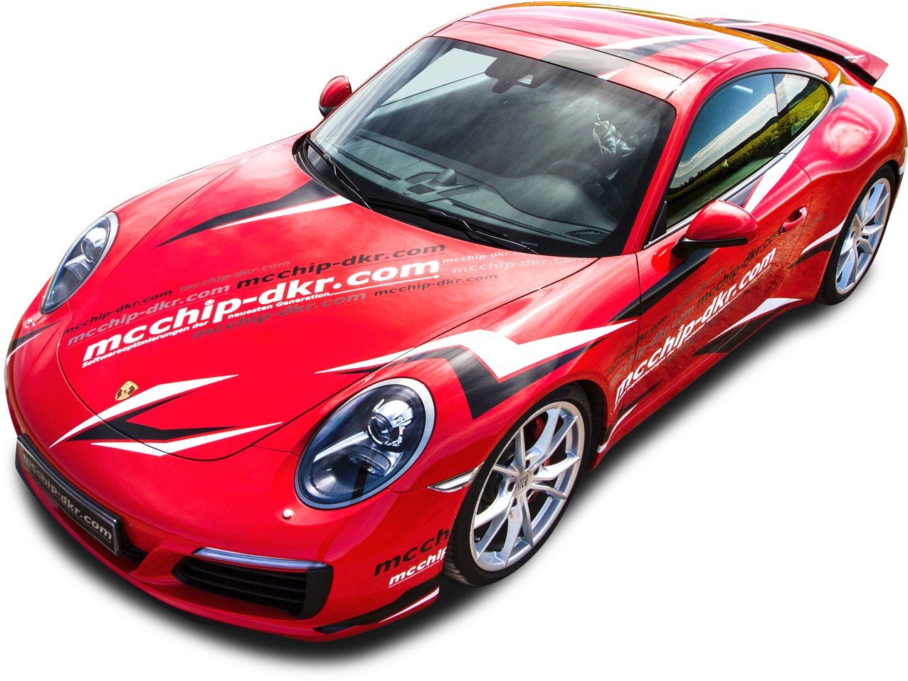 Red Sports Car Top View.png PNG