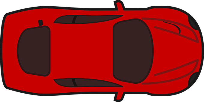 Download Red Sports Car Top View Vector | Wallpapers.com