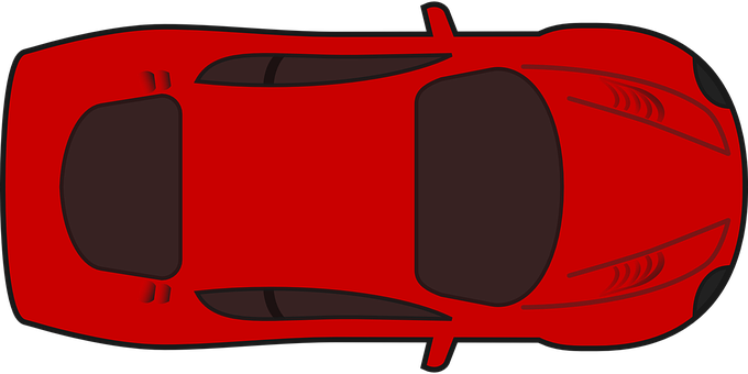 Red Sports Car Top View PNG