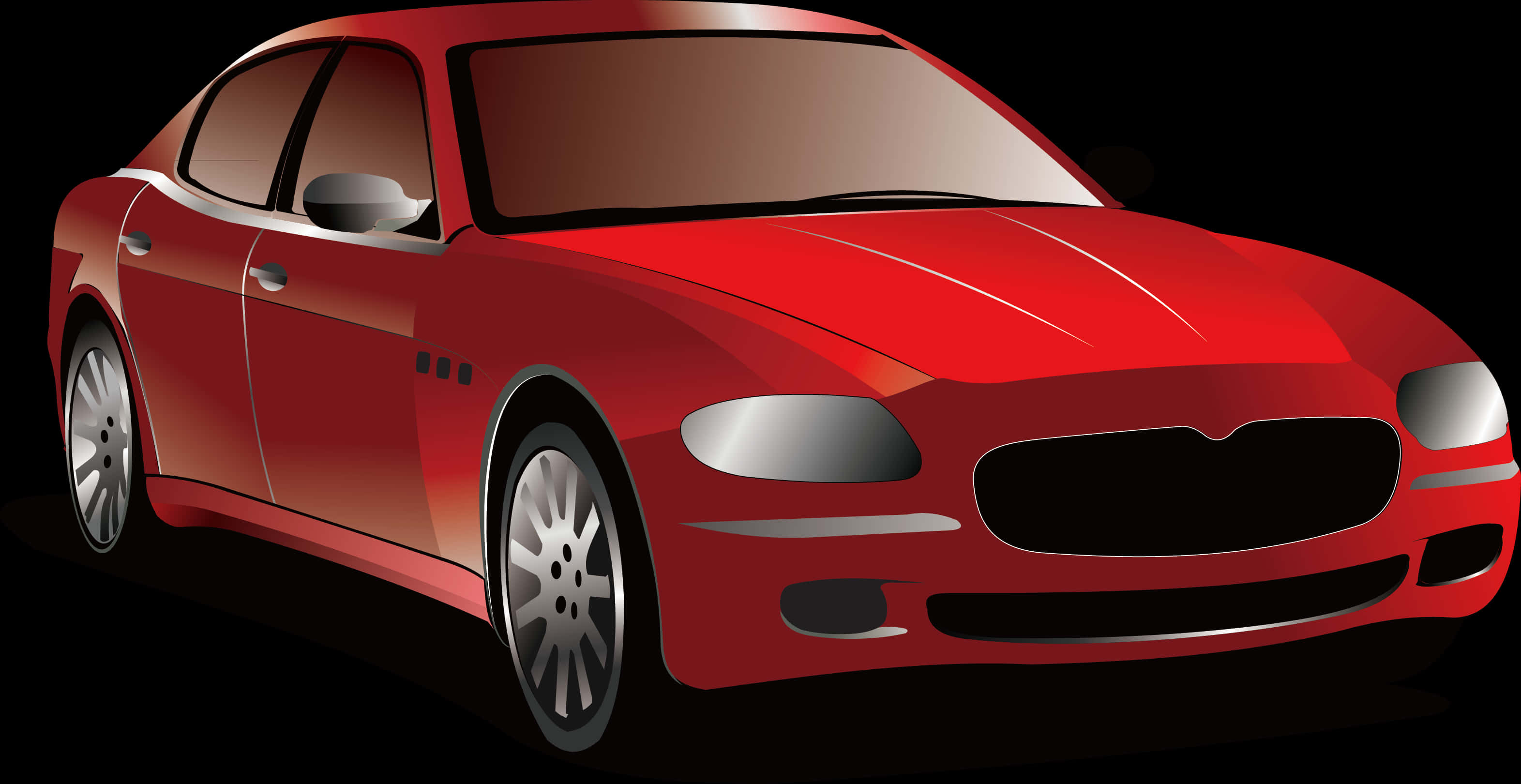 Red Sports Car Vector Illustration PNG