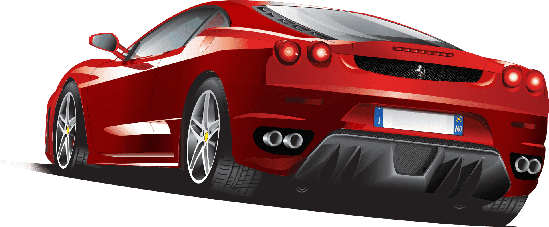 Red Sports Car Vector Illustration PNG