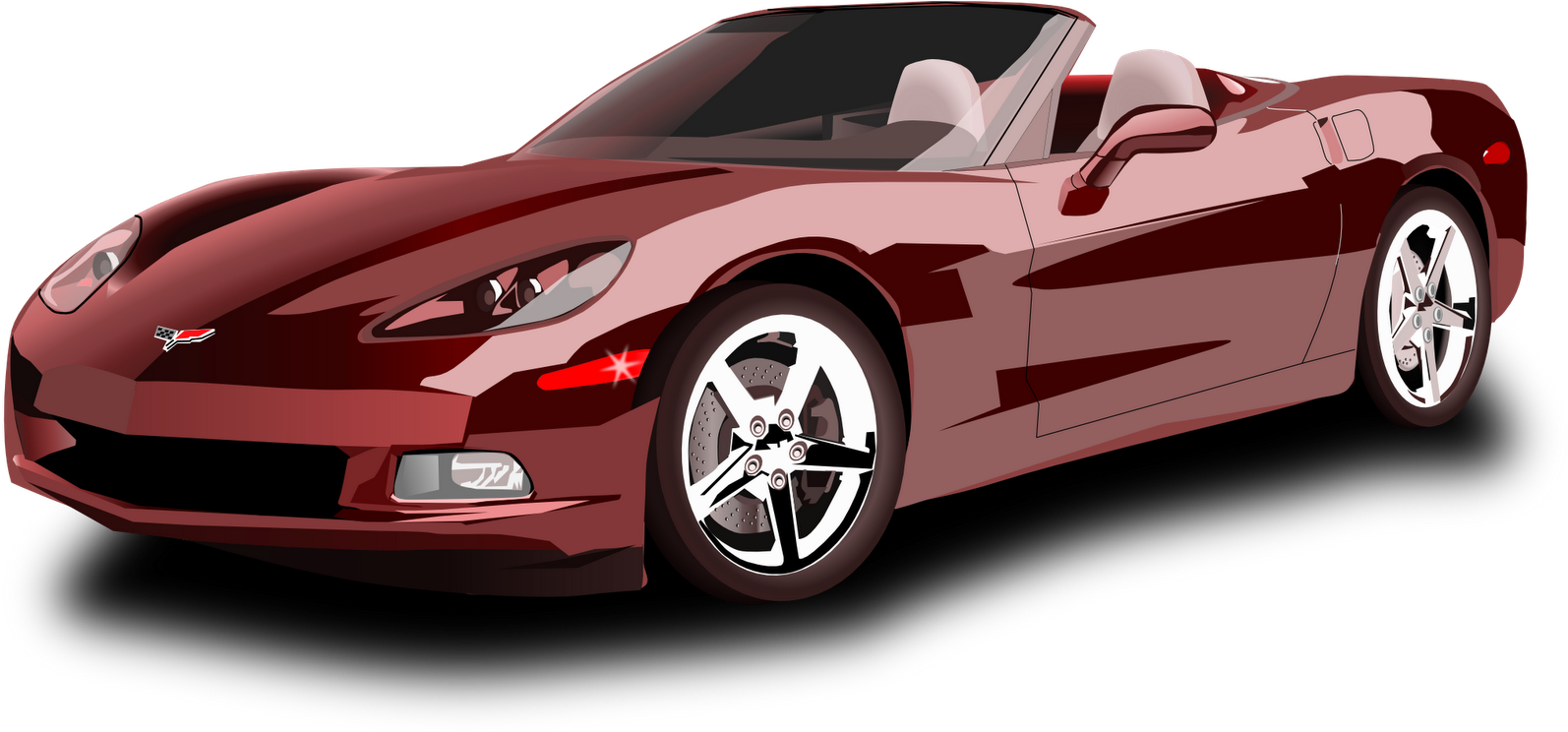 Red Sports Car Vector Illustration PNG