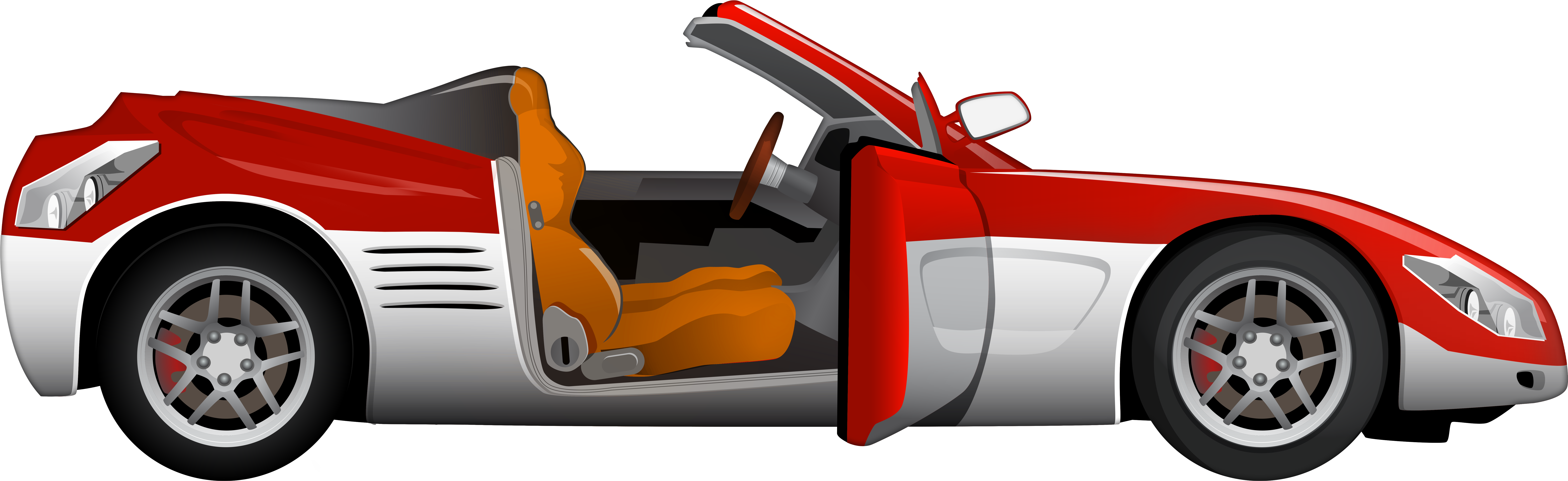 Red Sports Car With Open Door PNG