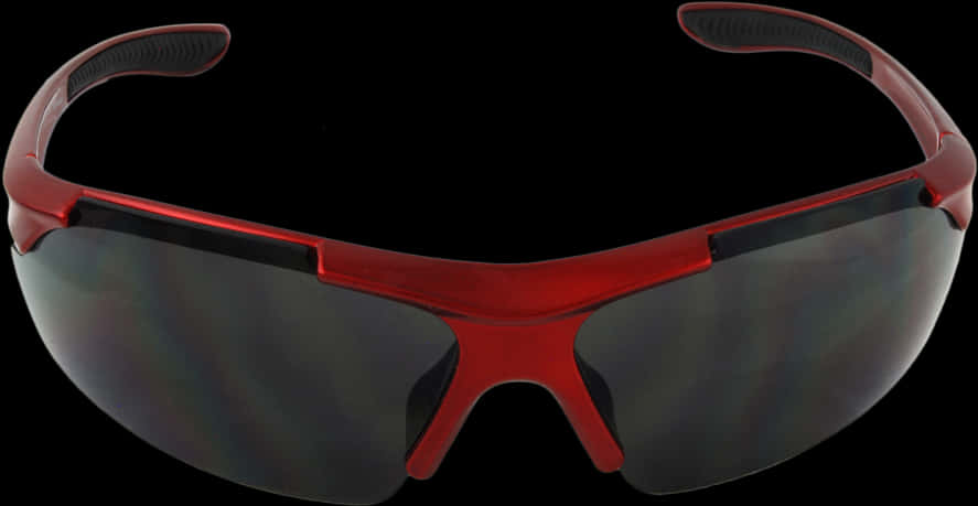 Red Sporty Sunglasses Black Background PNG