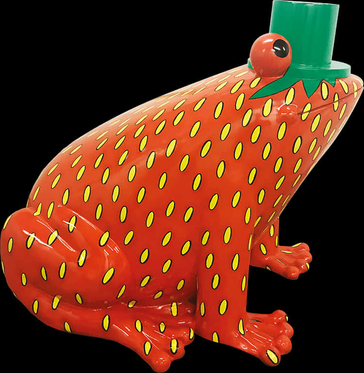 Red Spotted Frog Sculpture PNG