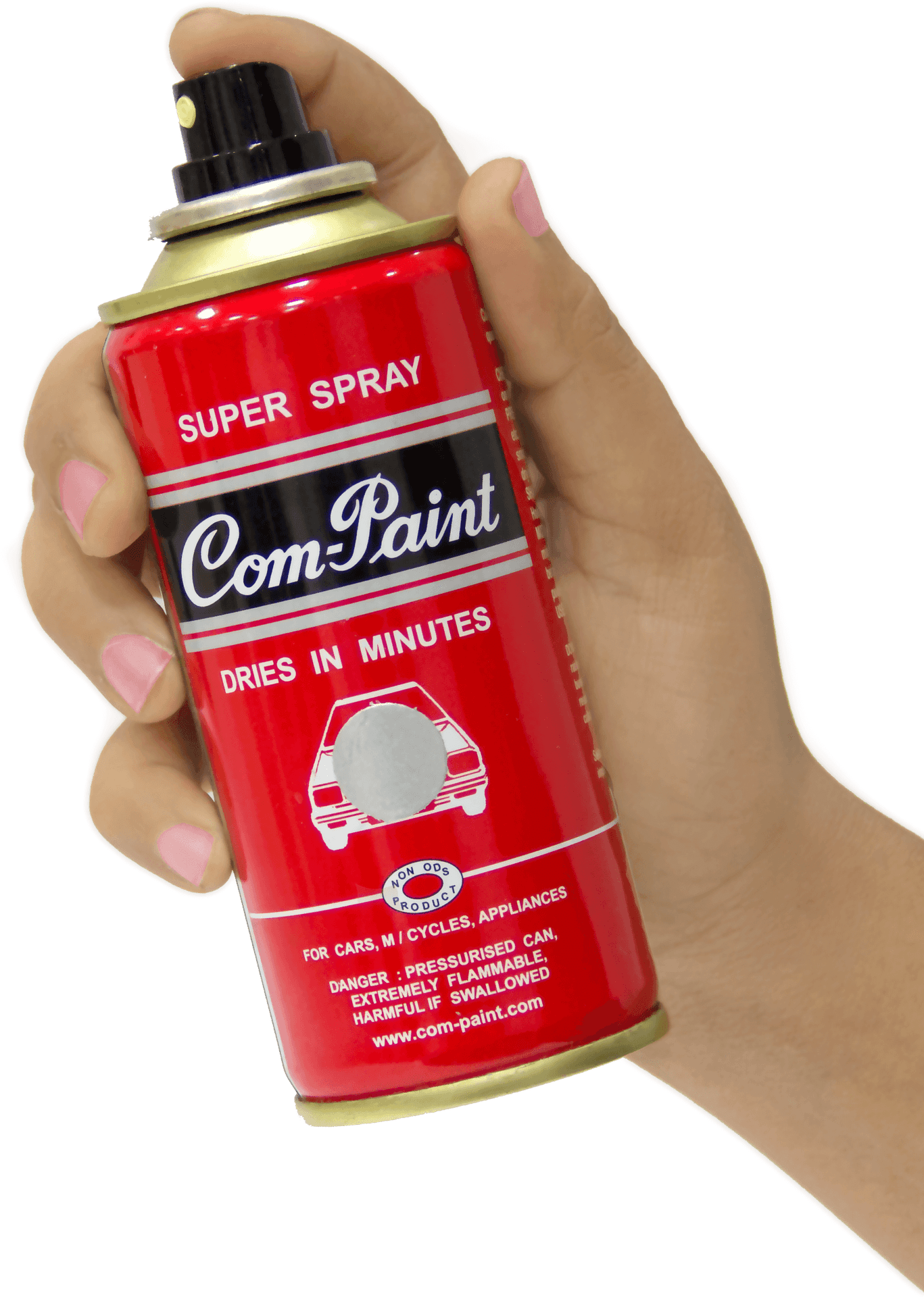 Red Spray Paint Can Heldin Hand PNG