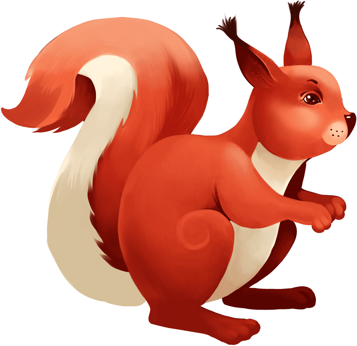 Red Squirrel Illustration PNG
