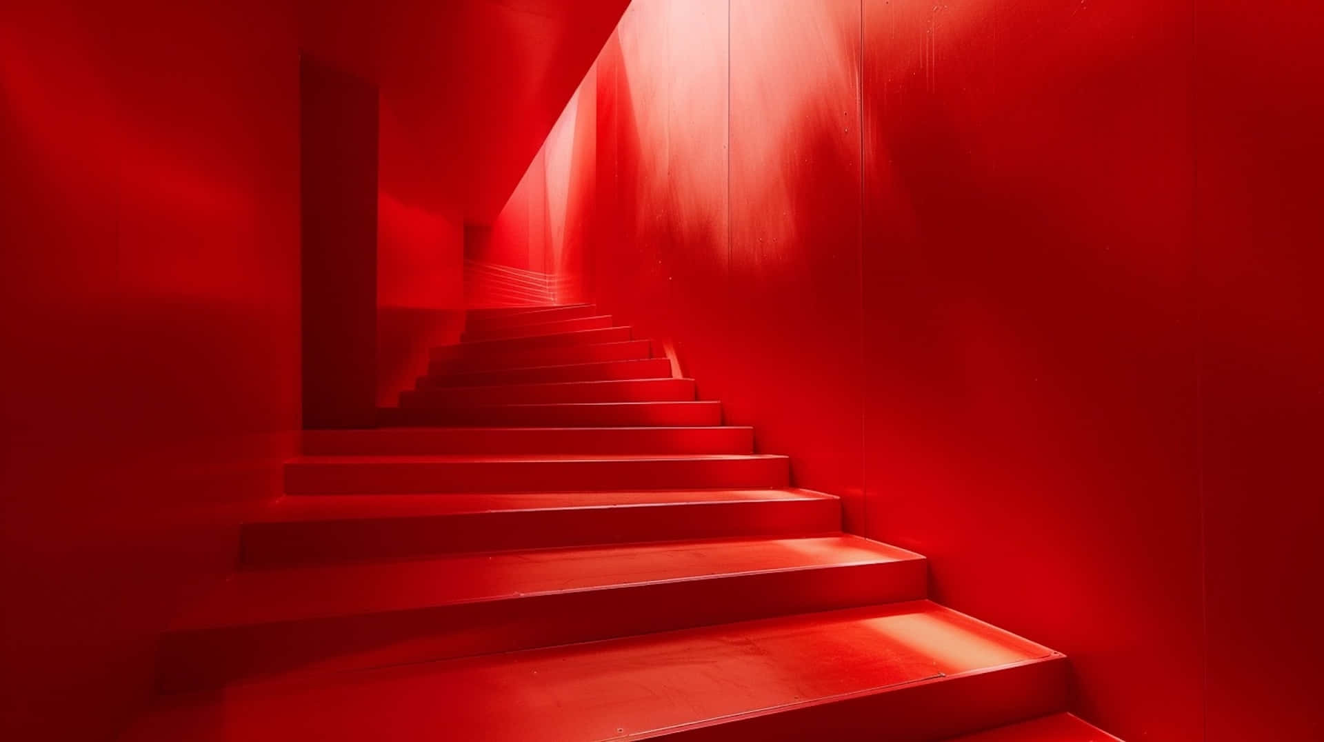 Red Staircase Abstract Architecture Wallpaper