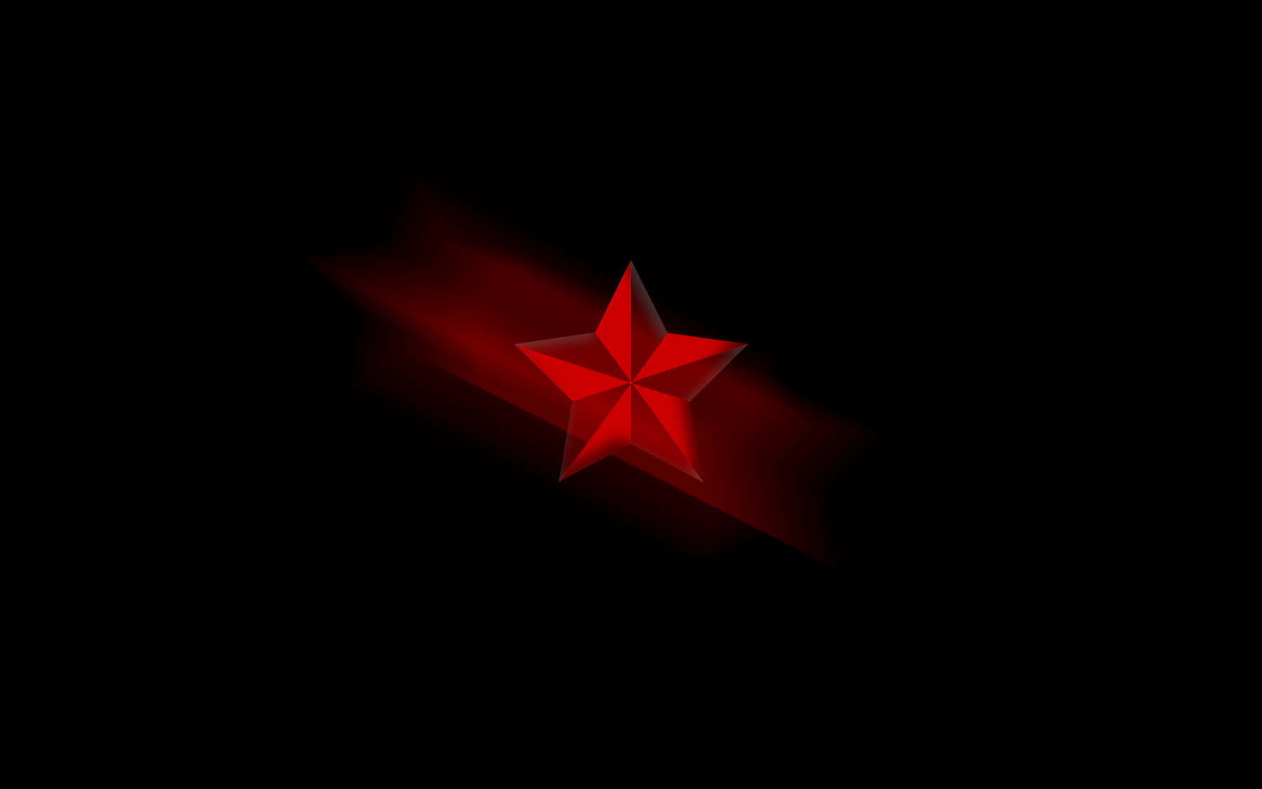 Red Star Shining Brightly Against a Black Background