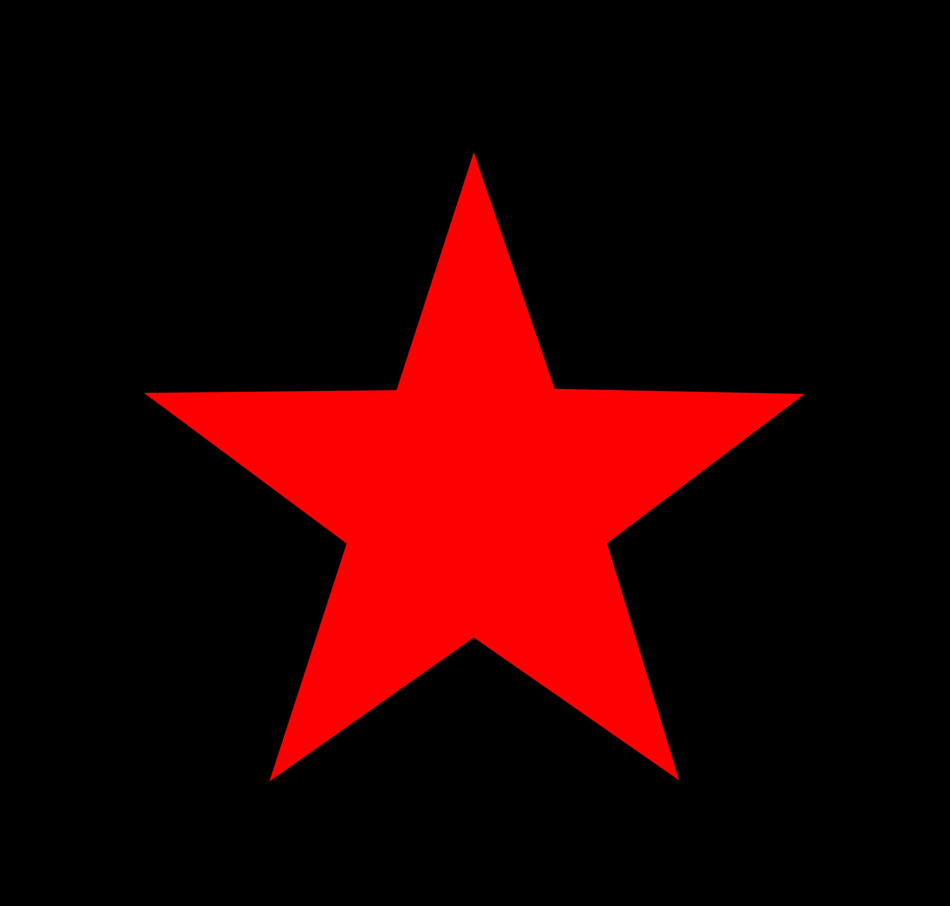 Red Star Black Background PNG