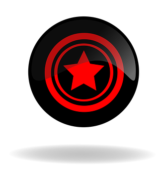 Red Star Black Background Graphic PNG