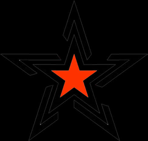 Red Star Black Background Tattoo Design PNG