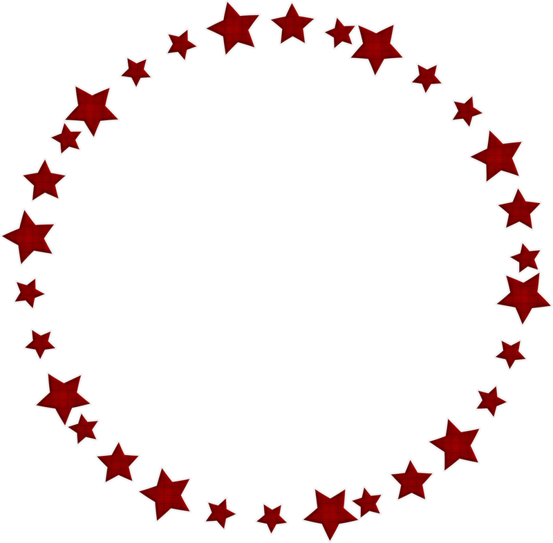 Red Star Border Design PNG