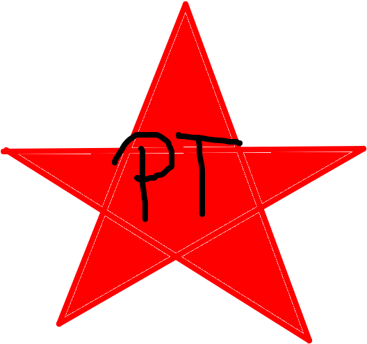 Red Star Drawingwith Initials P T PNG