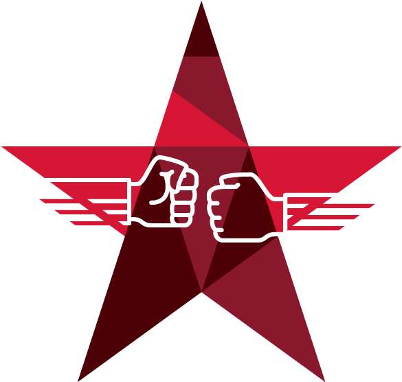 Red Star Fist Bump Vector PNG