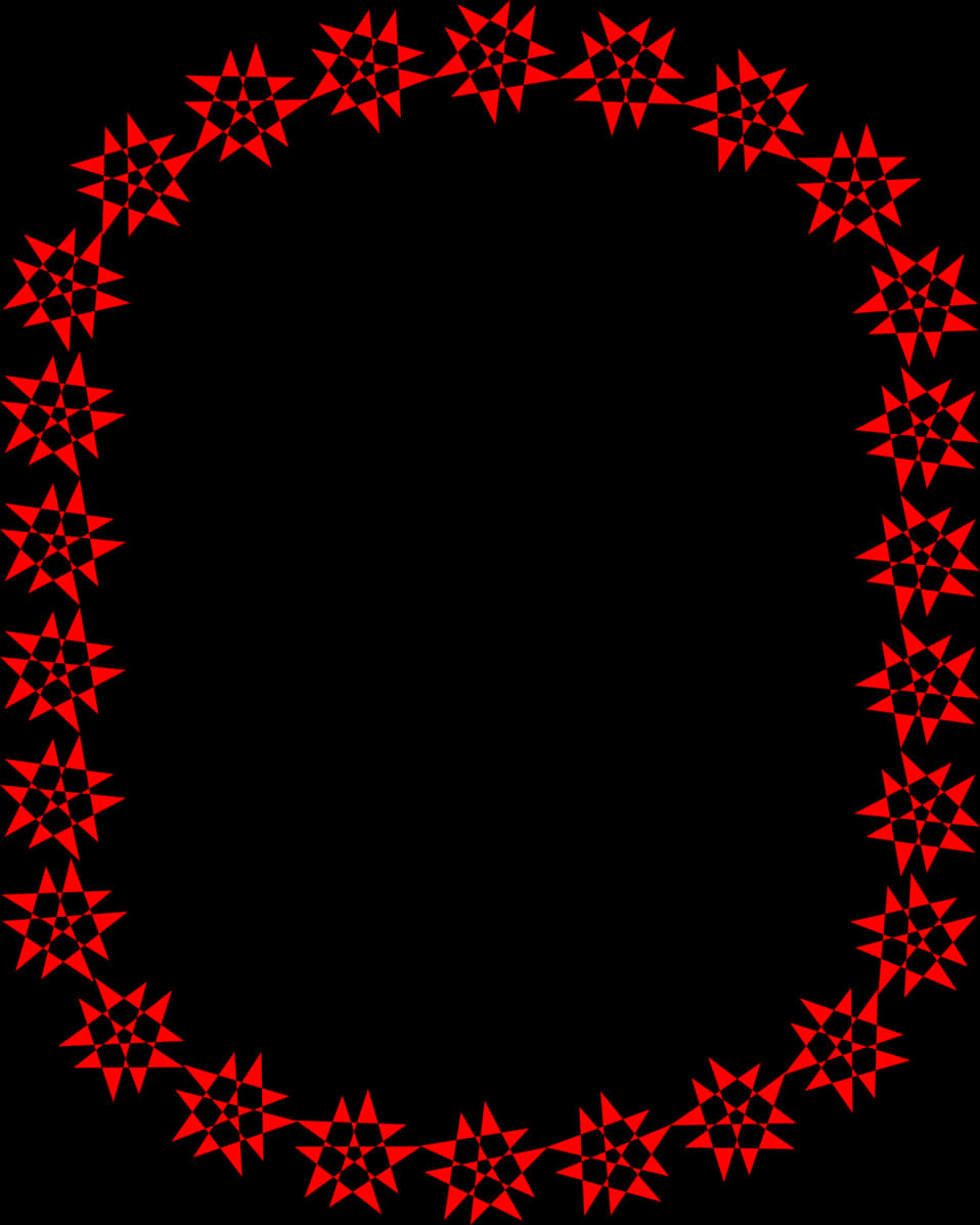 Red Star Frame Design PNG