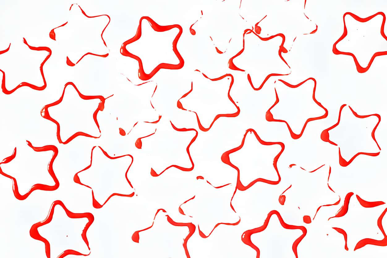 Red Star Outlines White Background Wallpaper