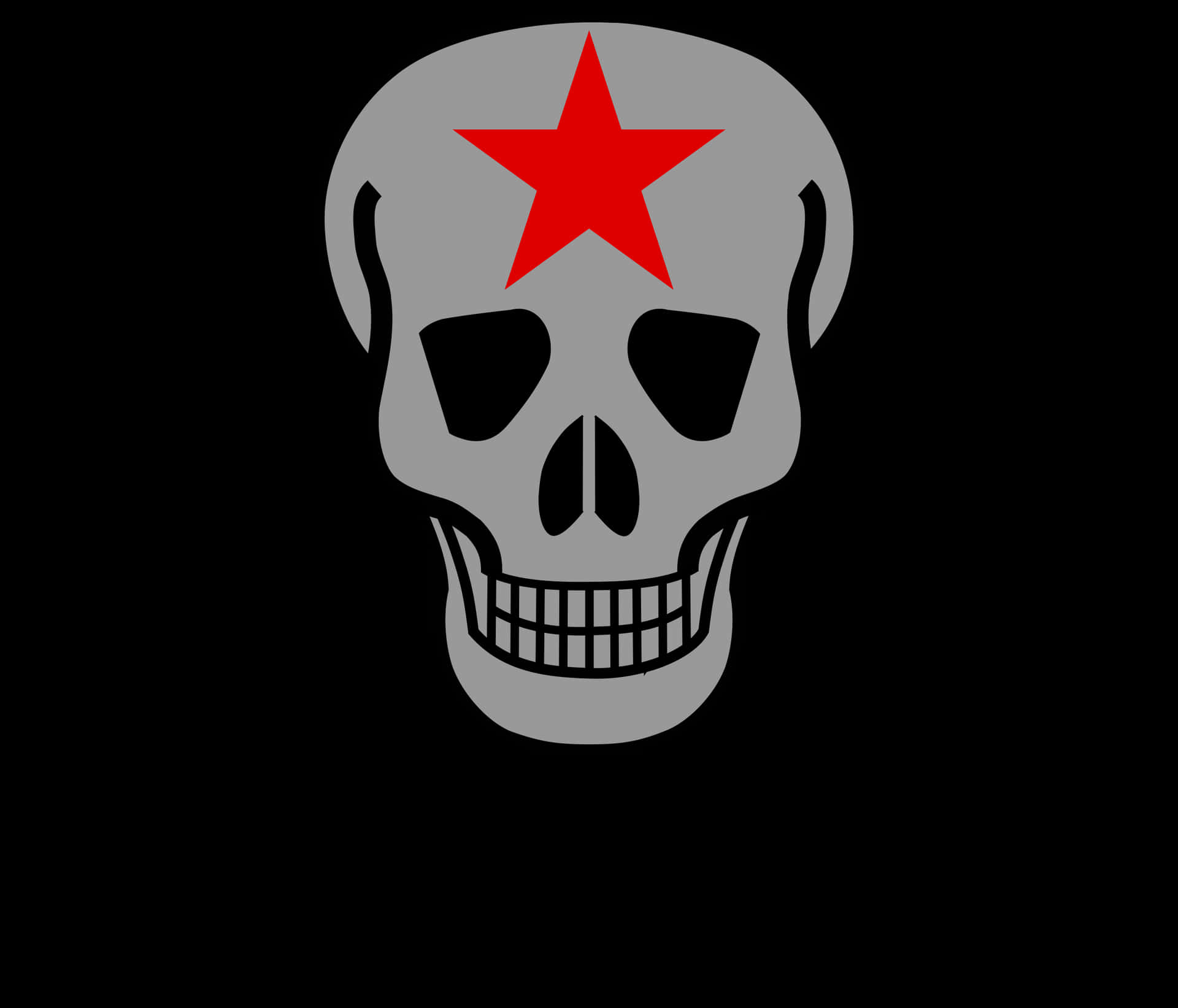 Red Starred Skull Graphic PNG