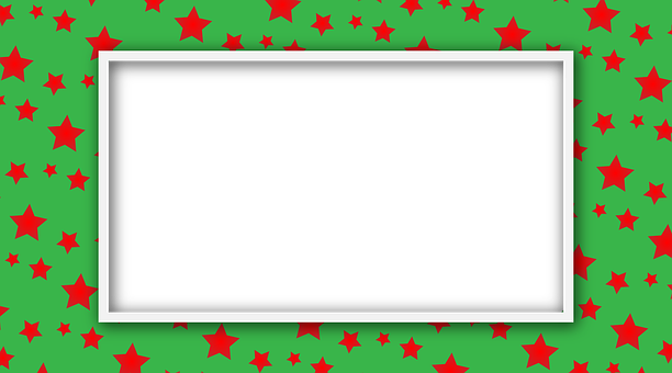 Red Starson Green Background Frame PNG