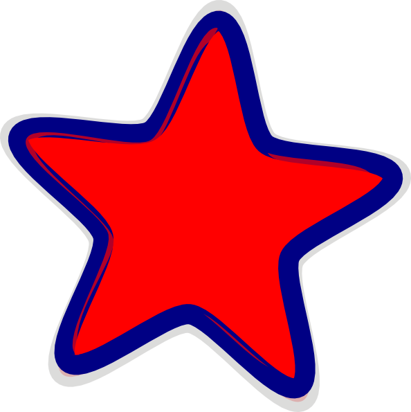 Red Starwith Blue Outline PNG