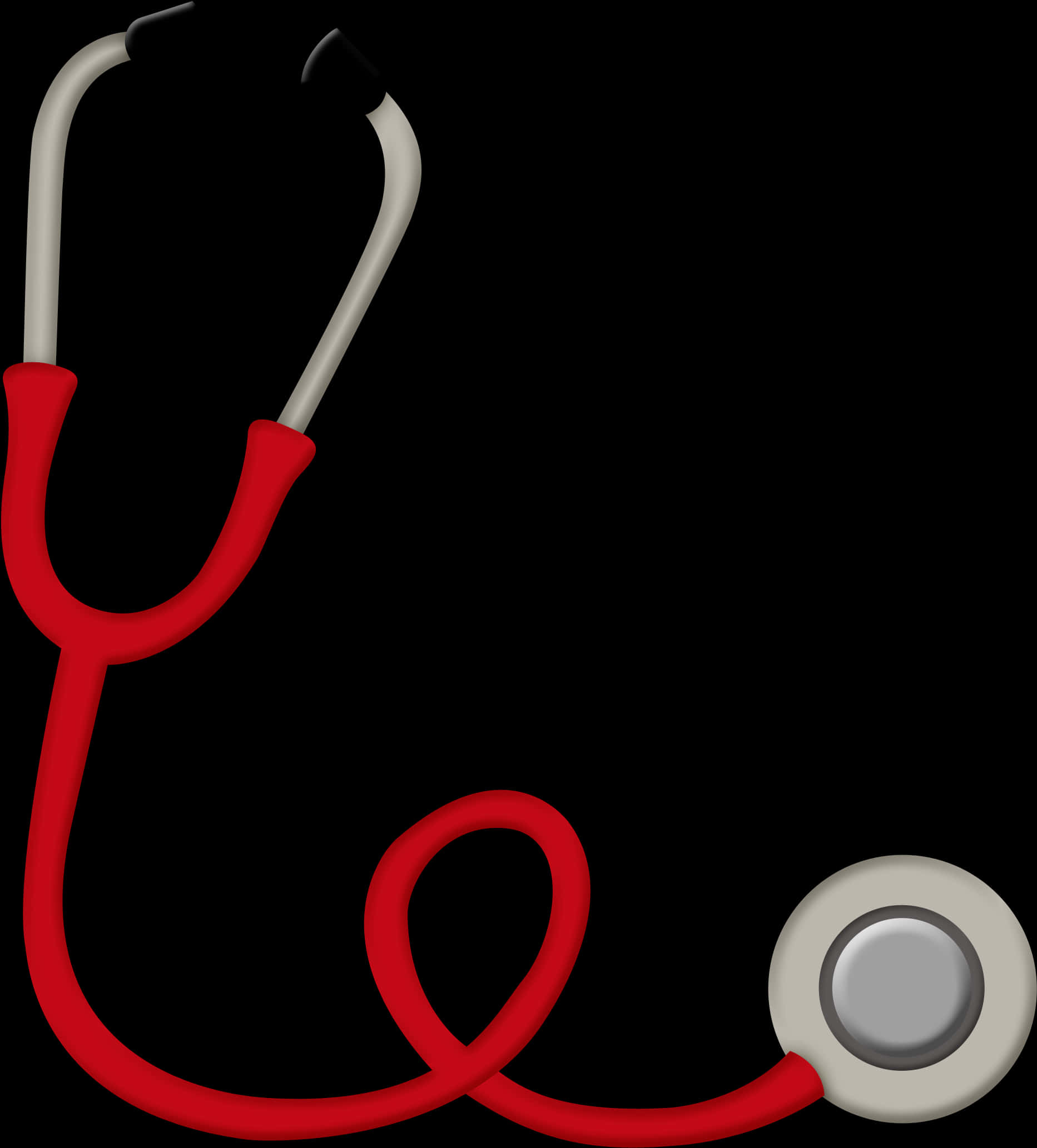 Red Stethoscope Black Background PNG