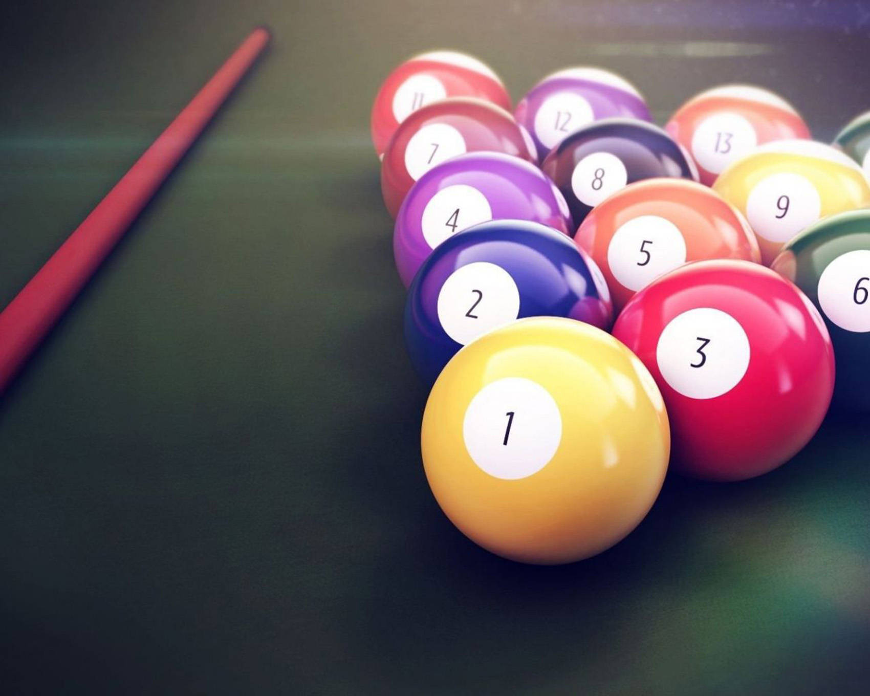 Red Stick With Snooker Balls Wallpaper