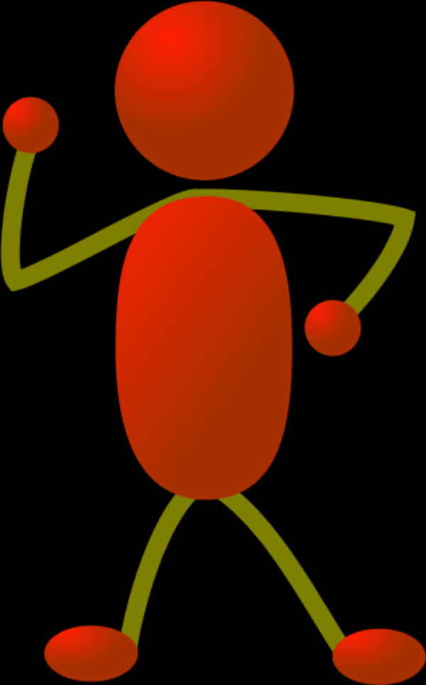 Red Stickman Figure Graphic PNG