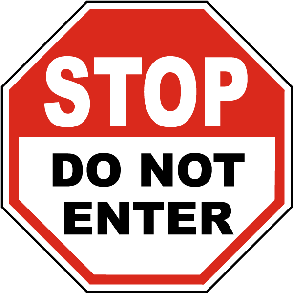 Red Stop Do Not Enter Sign PNG