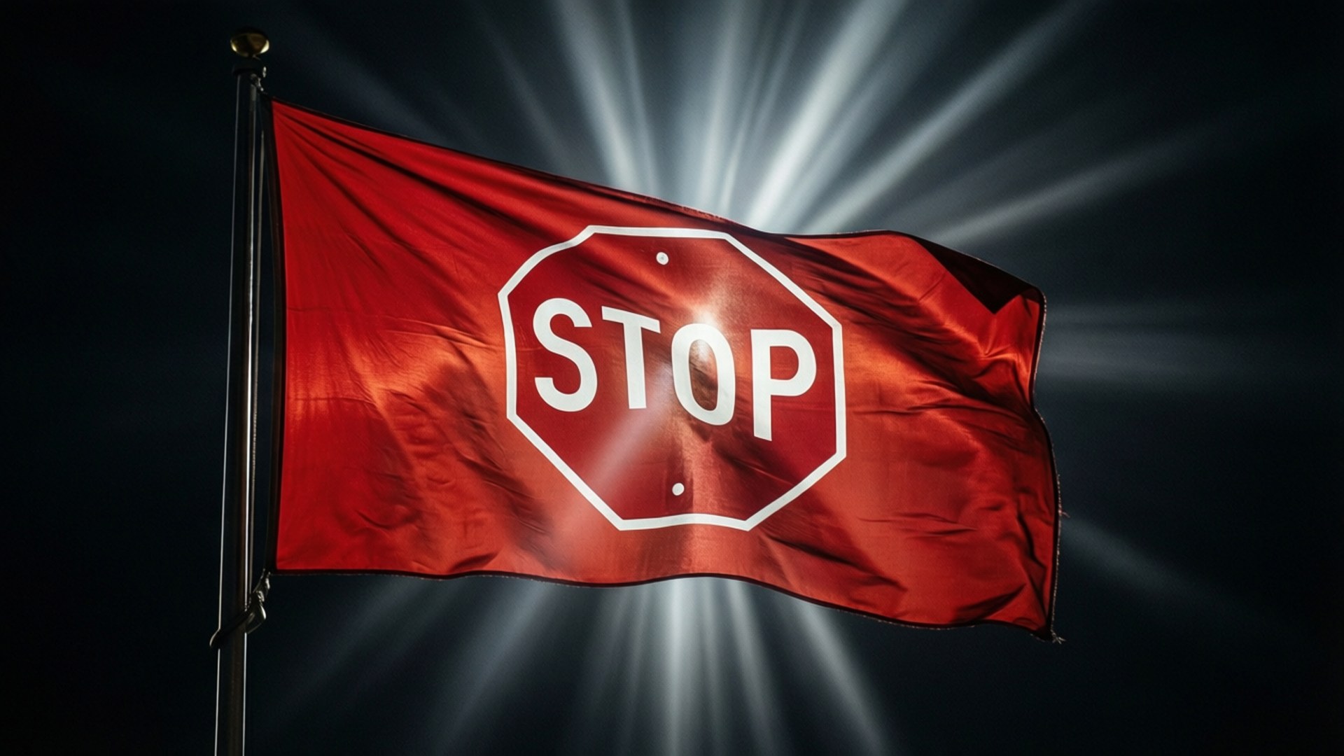 Röd Stoppflagga Dramatisk Bakgrundsbilder