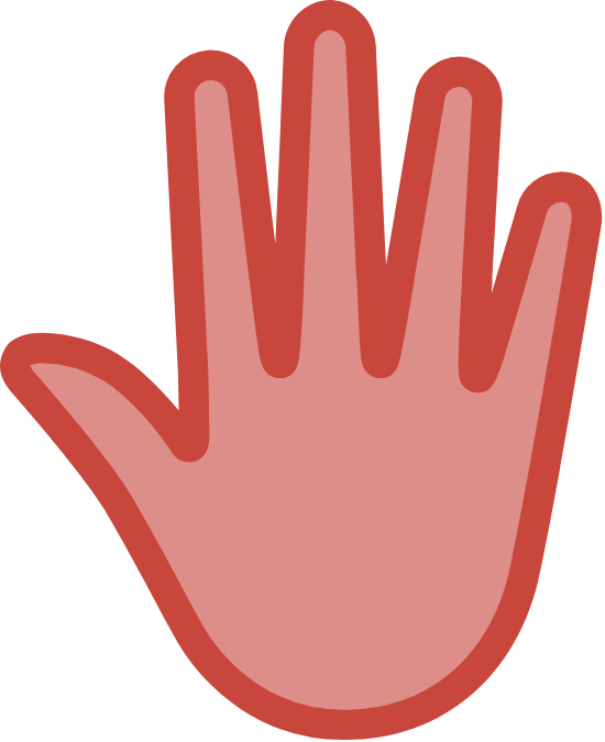 Red Stop Hand Sign PNG