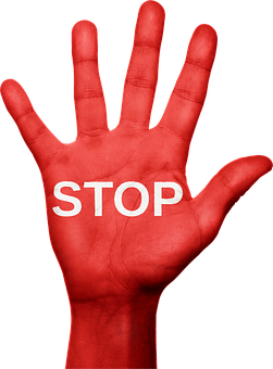 Red Stop Hand Sign PNG